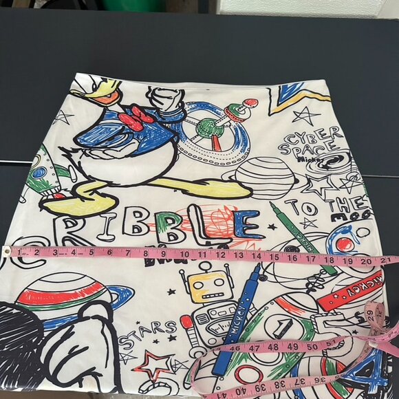 Mickey Mouse Donald Duck Scribble Space Theme Pencil Skirt Size XL (See Descrip) - Picture 11 of 13